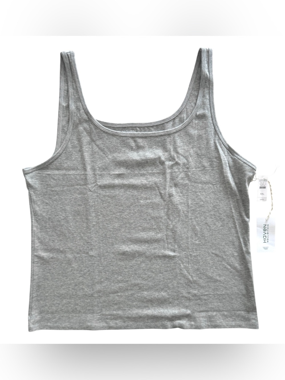💃 Haven Well Within Cotton Gray Tank Top, Size XXL - NWT